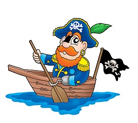 Image showing Pirate in the boat