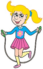 Image showing Girl with jumping rope