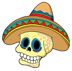 Image showing Mexican skull in sombrero