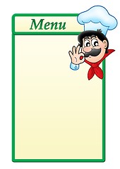 Image showing Menu template with cartoon chef