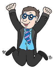 Image showing Happy jumping businessman 2