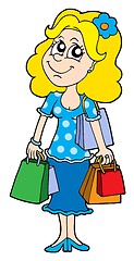 Image showing Blond shopping girl