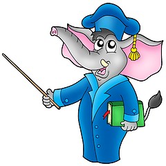 Image showing Cartoon elephant teacher