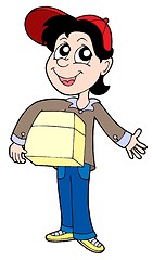 Image showing Delivery boy with box 2