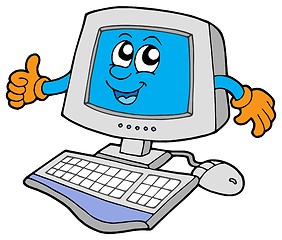 Image showing Happy computer