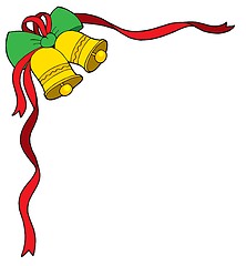 Image showing Christmas bells with ribbon