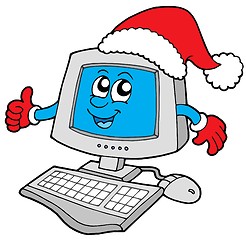 Image showing Christmas smiling computer