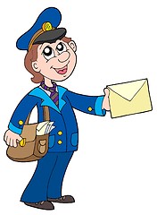 Image showing Cute postman with letter