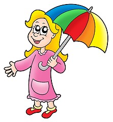 Image showing Girl with umbrella