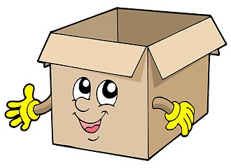 Image showing Open cute cardboard box