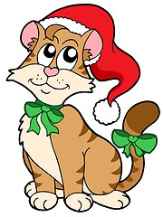 Image showing Christmas cartoon cat