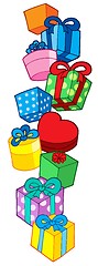 Image showing Pile of Christmas gifts