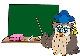 Image showing Owl teacher with blackboard