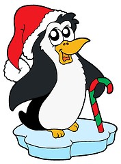 Image showing Penguin in Christmas cap