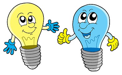 Image showing Pair of cute lightbulbs