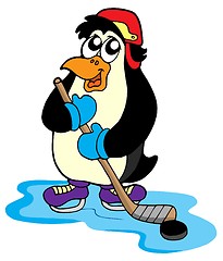 Image showing Penguin hockey player