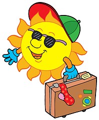 Image showing Cartoon sun traveller