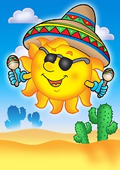 Image showing Mexican sun on blue sky