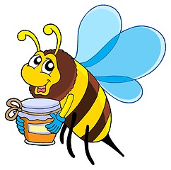 Image showing Cute bee with honey