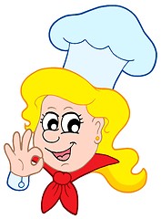 Image showing Happy chef woman