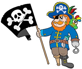 Image showing Pirate with flag