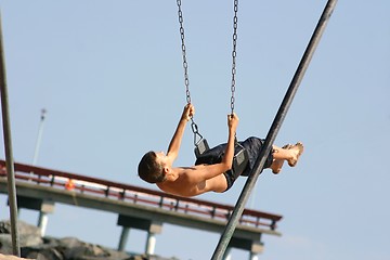 Image showing Swingin' at the beach