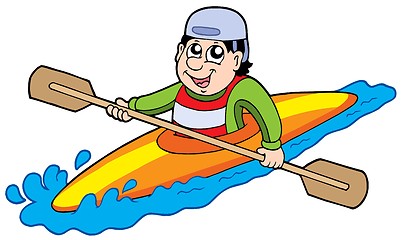 Image showing Cartoon kayaker