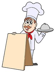 Image showing Chef with table