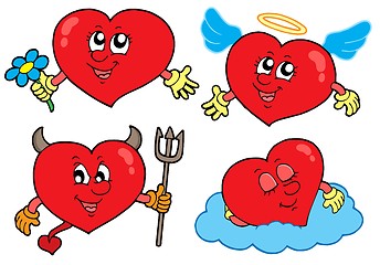 Image showing Cartoon hearts collection