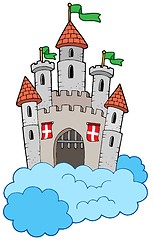 Image showing Medieval castle on clouds
