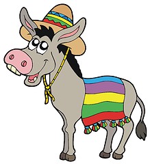 Image showing Mexican donkey with sombrero
