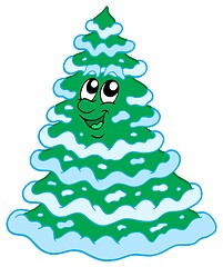 Image showing Christmas snowy tree