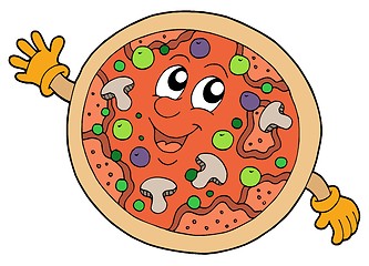 Image showing Cute smiling pizza