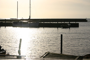 Image showing little harbour in skåre pious sweden