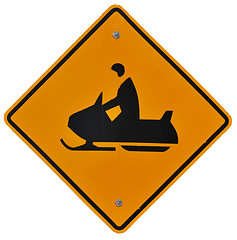 Image showing Snowmobile Crossing