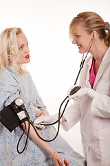 Image showing Checking blood pressure