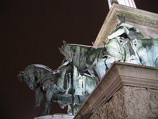 Image showing Heroes square in Budapest - Detail of the obelisk basement