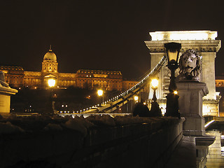 Image showing Budapest Chain Bridge and royal palace