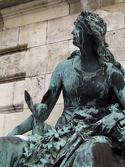 Image showing Budapest royal palace - Bronze statue