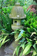 Image showing Japanese Statue in a Garden