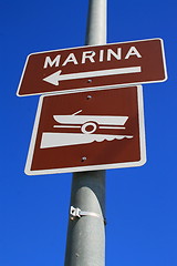 Image showing Marina Direction Street Sign
