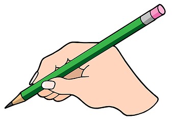 Image showing Writing hand with pencil