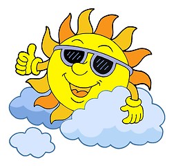 Image showing Sun with sunglasses