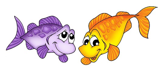 Image showing Yellow and purple fish