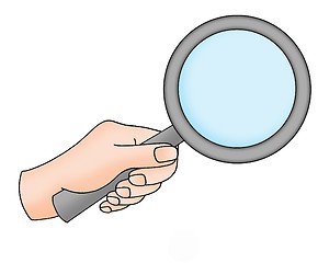 Image showing hand with magnifying glass