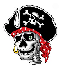 Image showing Pirate skull in hat