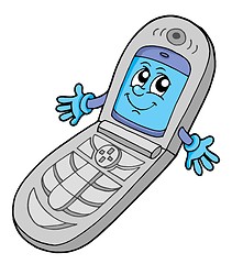 Image showing V cell phone open