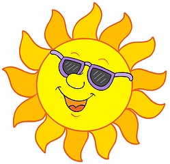 Image showing Sun with sunglasses