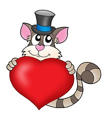 Image showing Tom cat with heart