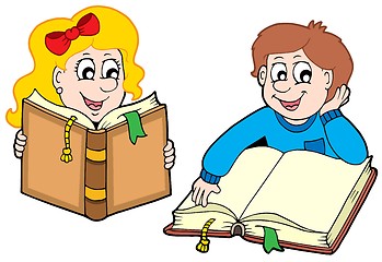 Image showing Reading boy and girl